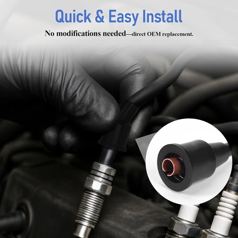Atesilor 6 Pack Spark Plug Wires Compatible with Mercury & Mariner V6 40–200HP Outboard Engines, 7mm Ignition Wires Set, Replaces 368-200-06, 36820006 - Image 5